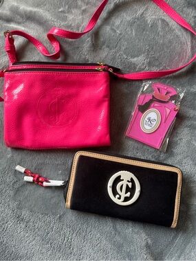 Juicy Couture Vintage Purse/Accessories Bundle Crossbody, Wallet & Card Holder